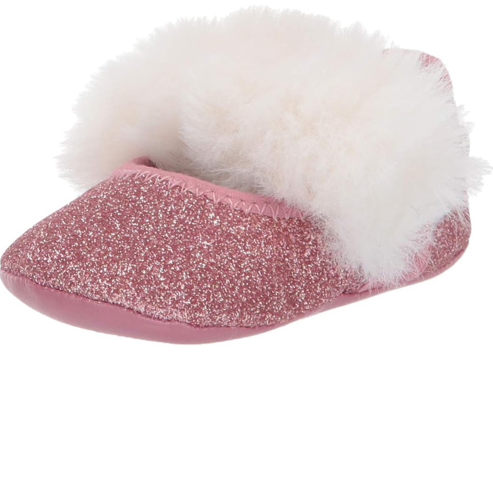 BRAND NEW KIDS UGG FLUFF GLITTER Ballet FLATS PINK US2/3